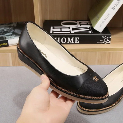 CHANEL Shallow mouth flat shoes Women--032